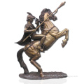 high quality bronze soldier and horse statue